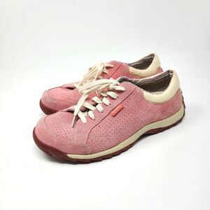 Simple womens size 6 Pink Suede shoes sneakers lace up